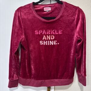 Kate Spade Velour Sparkle and Shine Crewneck Long sleeve Top Small